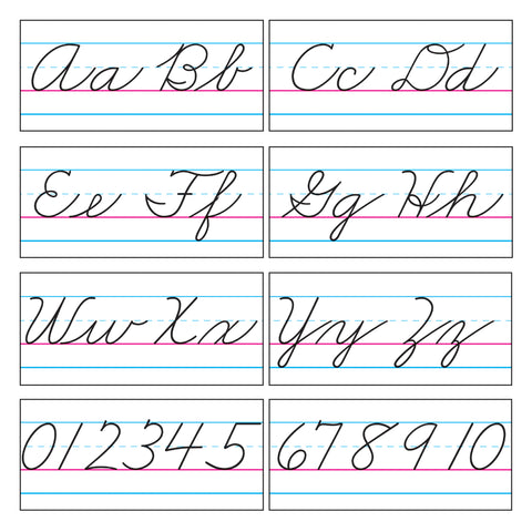 Basic Alphabet Zaner-Bloser Cursive Bulletin Board Set