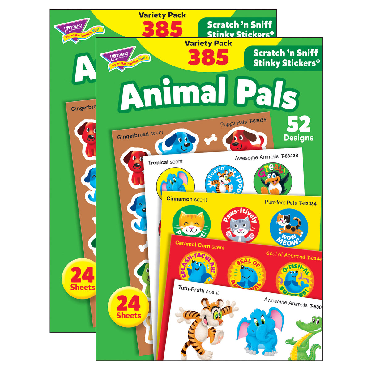 Animal Pals Stinky Stickers® Variety Pack, 385 Per Pack, 2 Packs