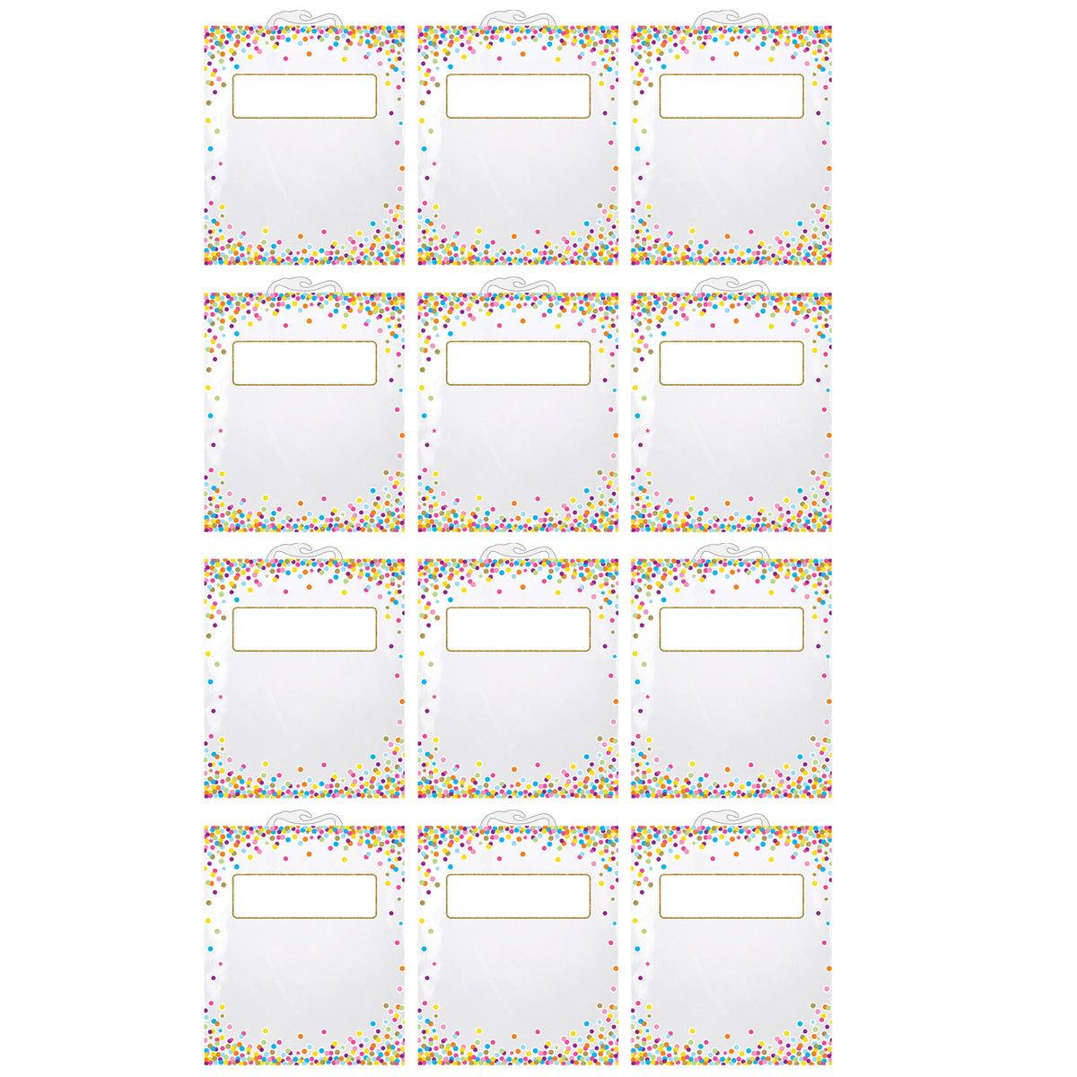 Hanging Confetti Pattern Storage/Book Bag, 10.5" x 12.5", Pack of 12