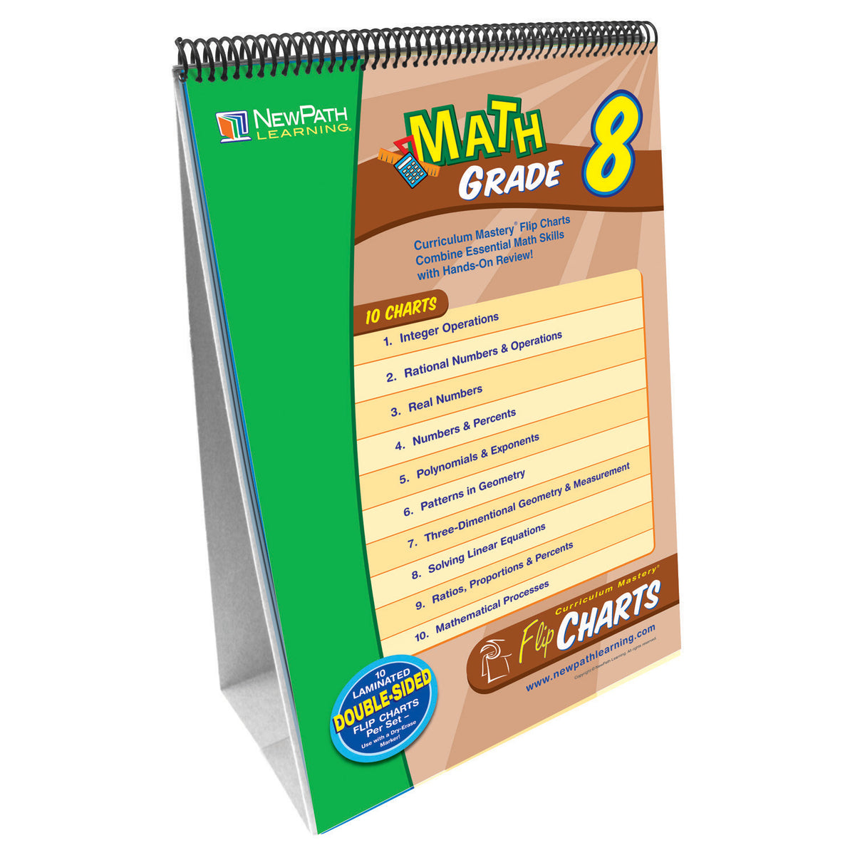 Math Skills Curriculum Mastery® Flip Chart, 10 Pages, Grade 8