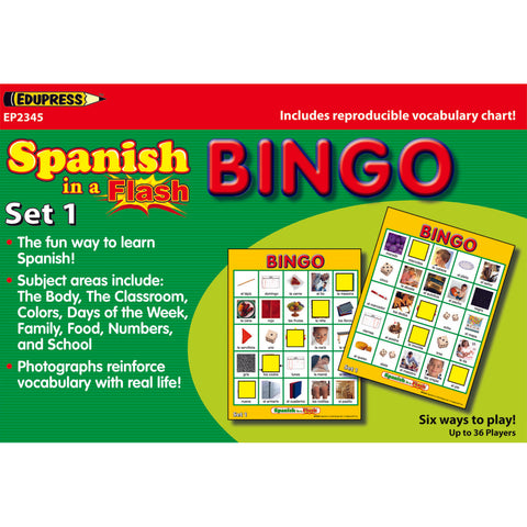 Spanish in a Flash™ Bingo, Set 1