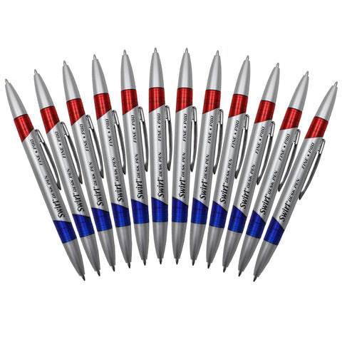 Swirl Ink Pens, Red/Blue Combo, 12 Per Pack, 2 Packs