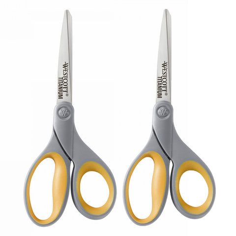 Soft Grip Titanium Bonded Scissors, 8" Straight, Pack of 2