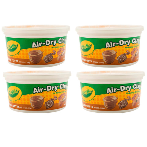 Air-Dry Clay, Terra Cotta, 2.5 lb Tub, Pack of 4