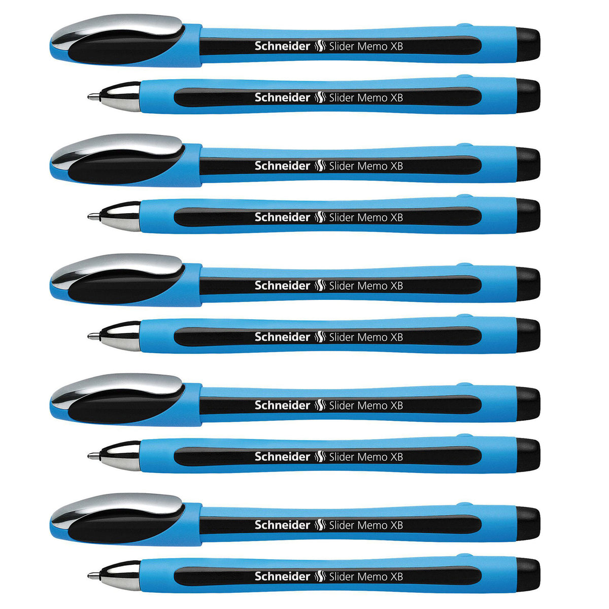 Slider Memo Ballpoint Pen, Viscoglide Ink, 1.4 mm, Black, Pack of 10