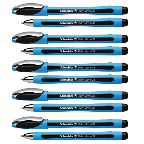 Slider Memo Ballpoint Pen, Viscoglide Ink, 1.4 mm, Black, Pack of 10