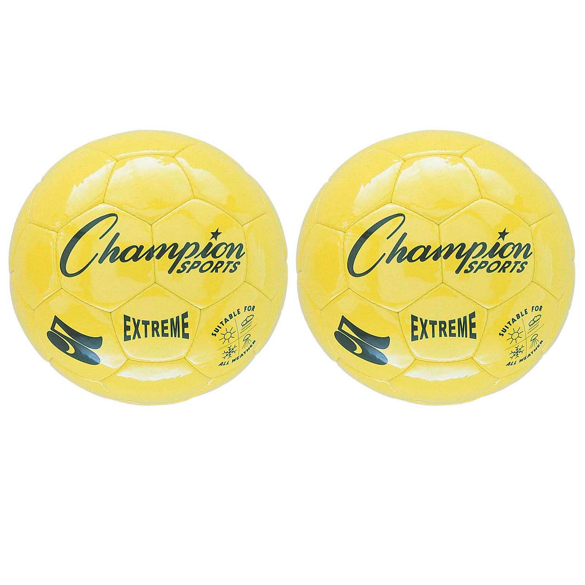 Extreme Soccer Ball, Size 5, Yellow, Pack of 2