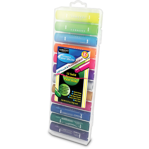 Tempera Stick Combo Set, Metallic & Neon, 12 Count