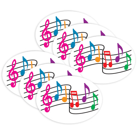 Magnetic Whiteboard Eraser, Music Notes, Pack of 6