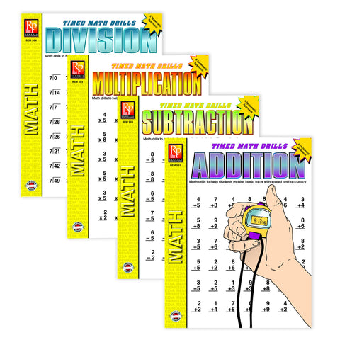 Timed Math Drills: 4 Book Set