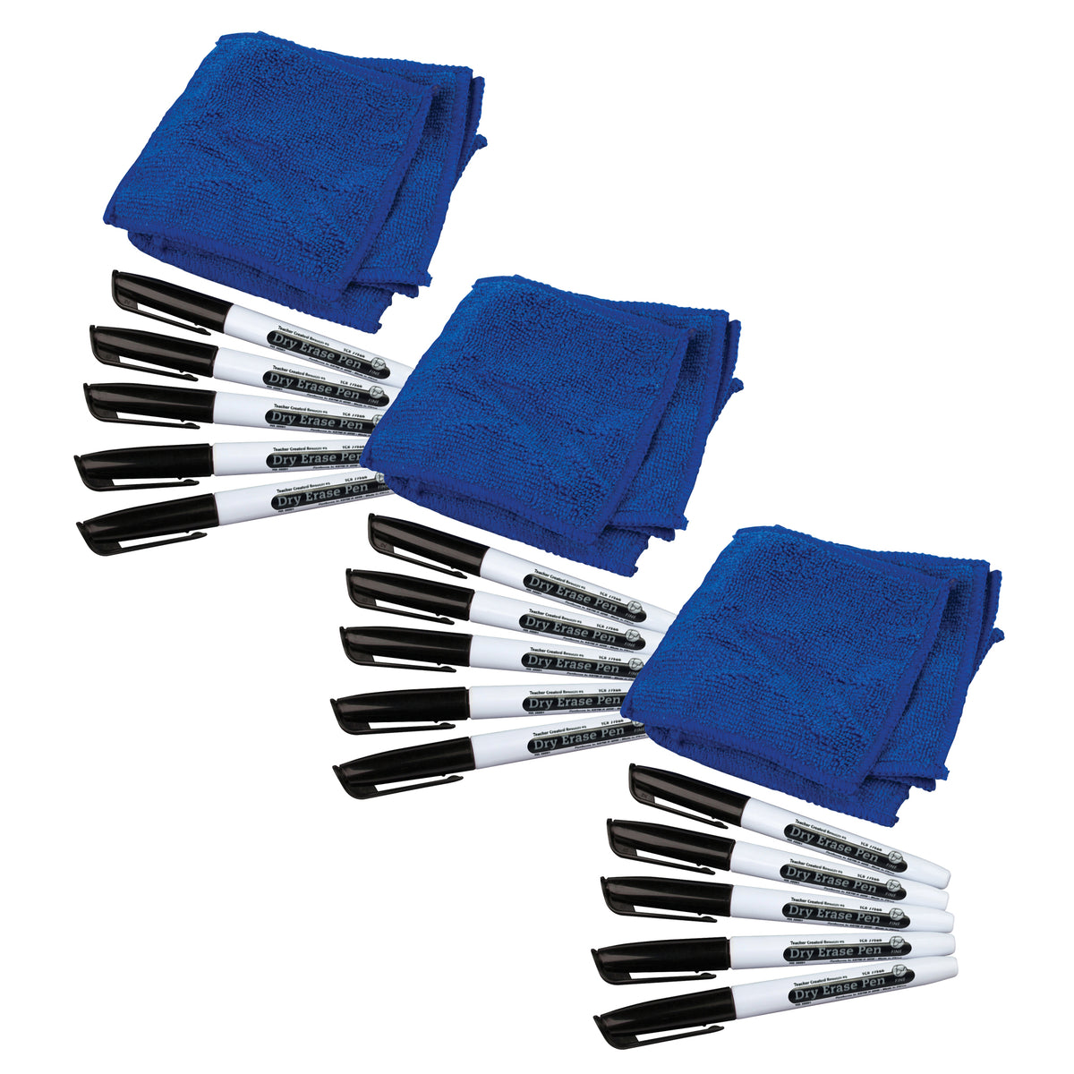 Dry Erase Pens & Microfiber Towels, 5 Sets Per Pack, 3 Packs