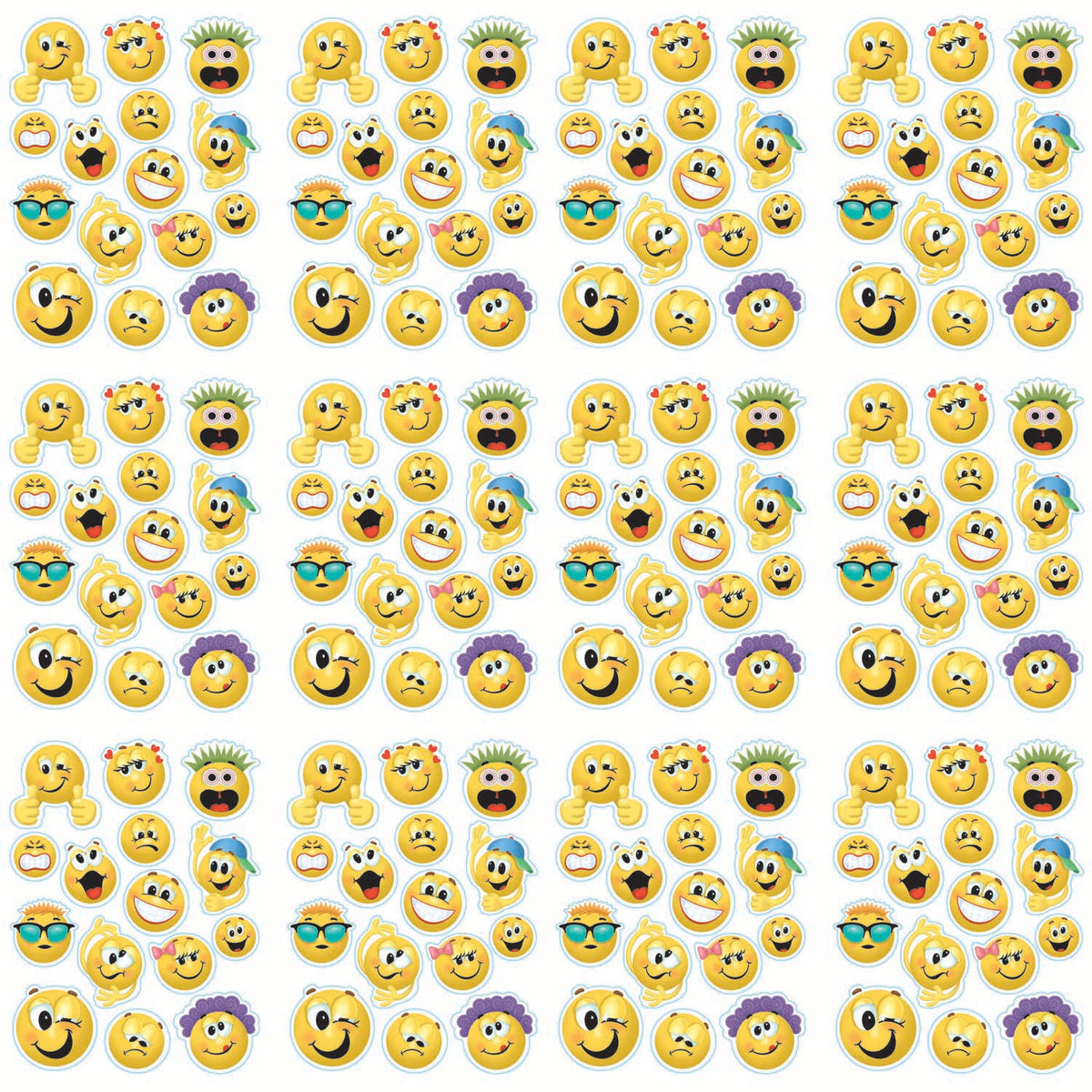 Emoticons Window Clings, 12 Sheets