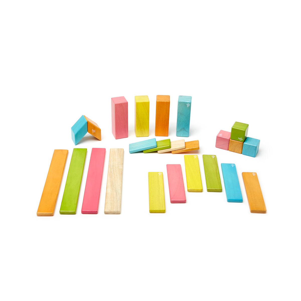 Magnetic Wooden Blocks, 24-Piece Set, Tints