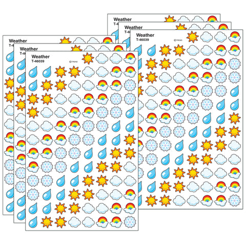 Weather superShapes Stickers, 800 Per Pack, 6 Packs