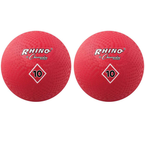 Playground Ball, 10", Red, Pack of 2