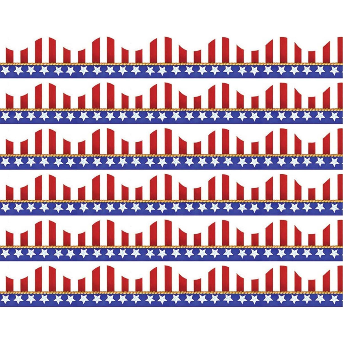 American Flags Electoral Deco Trim®, 37 Feet Per Pack, 6 Packs