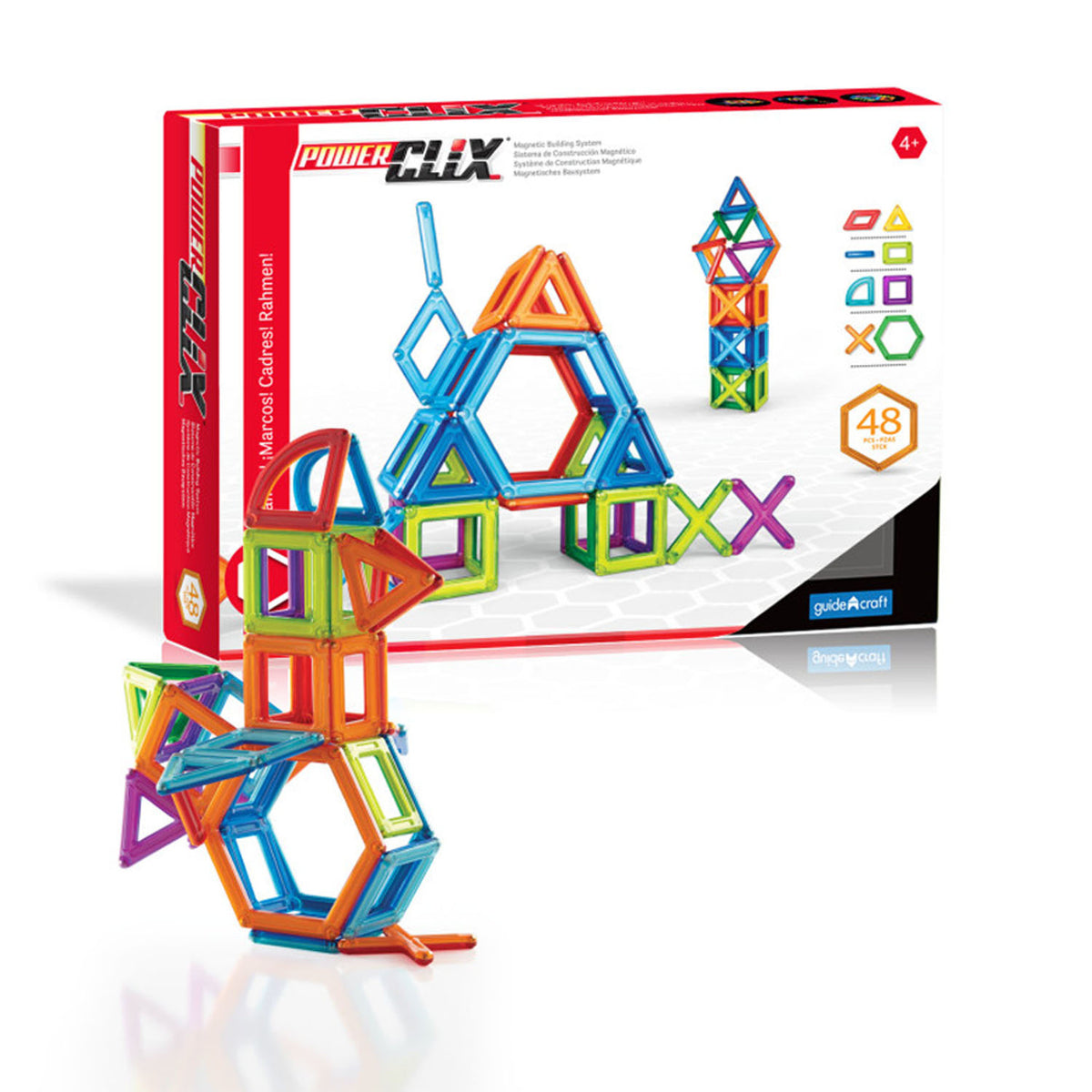 PowerClix® Frames, Magnetic Building Set, 48 Pieces