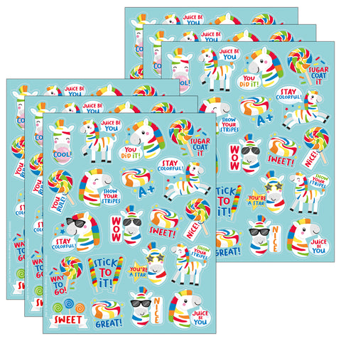 Fruit Zebras Fruit Punch Scented Stickers, 80 Per Pack, 6 Packs