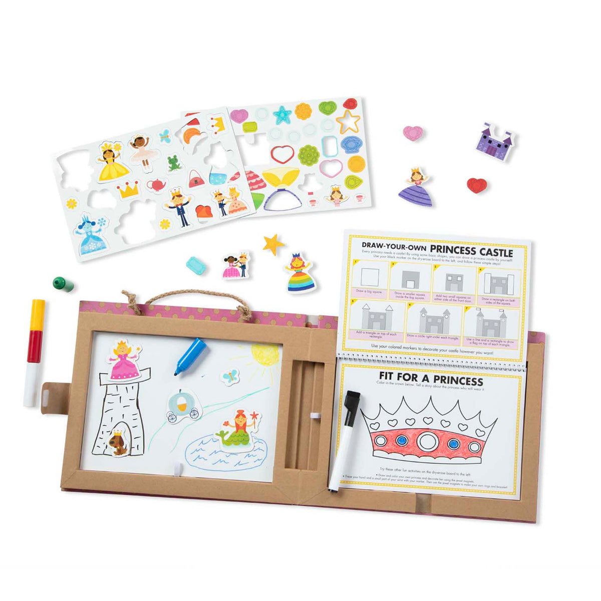 Natural Play: Play, Draw, Create Reusable Drawing & Magnet Kit - Princesses