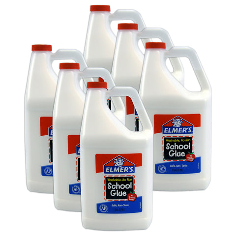 Washable School Glue, Gallon, Pack of 6