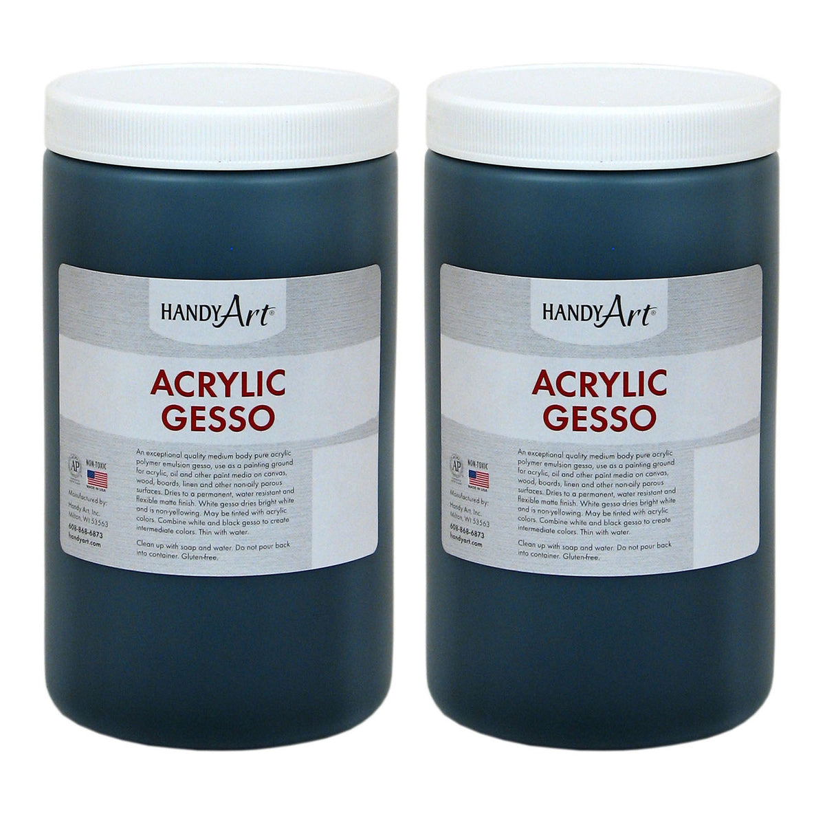 Acrylic Gesso, Black, 32 oz., Pack of 2