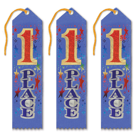 1st Place Award Ribbon, 2" x 8", Pack of 18