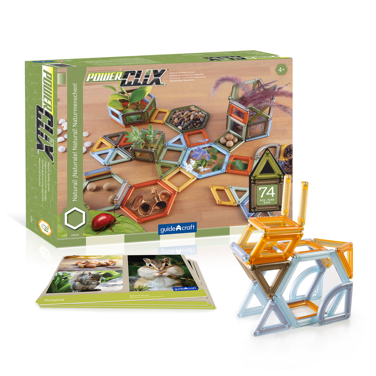 PowerClix® Frames, Natural, Magnetic Building Set, 75 Pieces