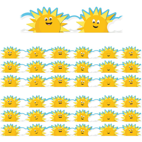 Growth Mindset Sun & Clouds Deco Trim® Extra Wide Die-Cut, 37 Feet Per Pack, 6 Packs