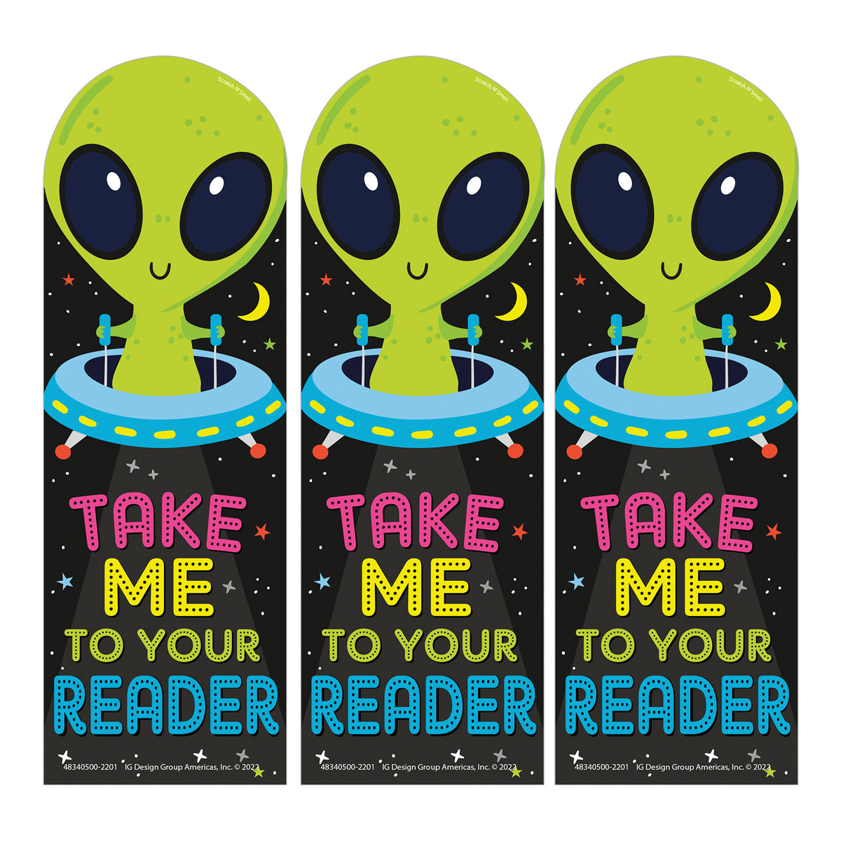 Take Me To Your Reader Green Apple Scented Bookmarks, 24 Per Pack, 3 Packs