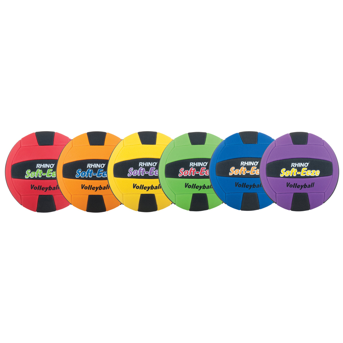 Rhino® Softeeze Volleyball Set, Assorted Colors, Set of 6