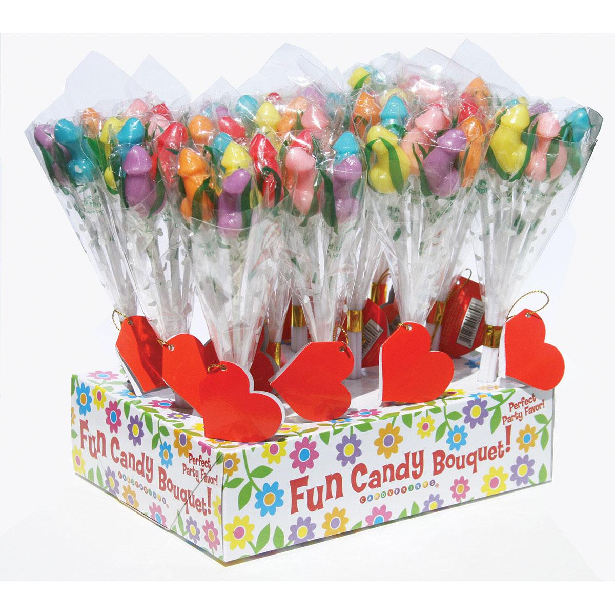 Candy Penis 6pc Bouquet 12 Piece Display