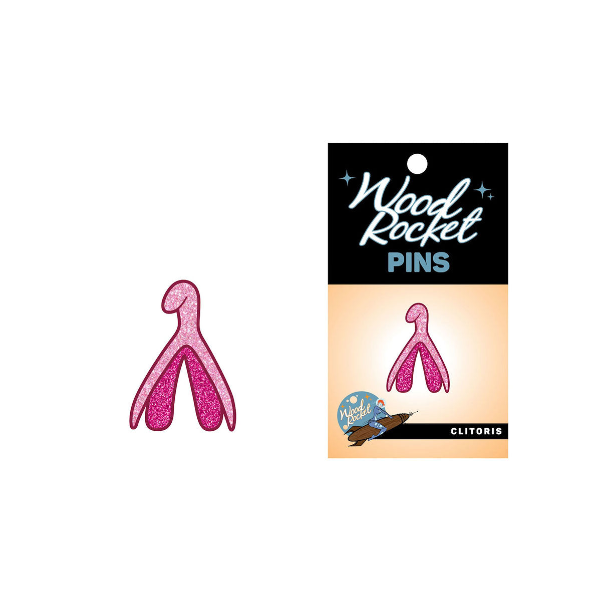 Wood Rocket Clitoris Pin