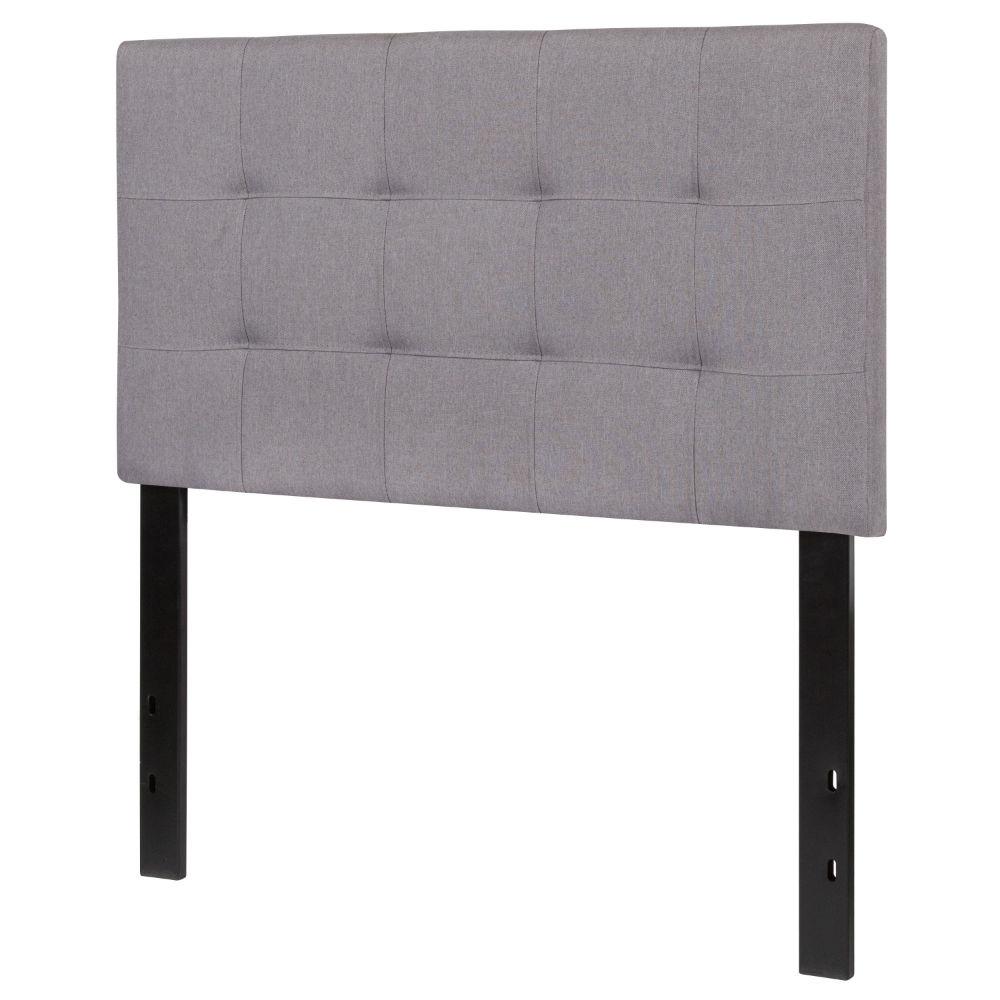 Twin size Modern Light Grey Fabric Upholstered Panel Headboard