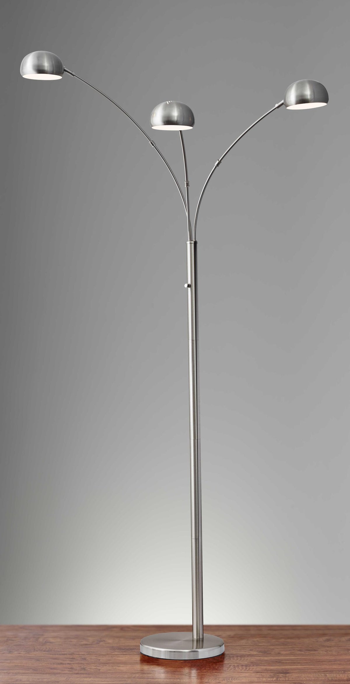 Three Light Steel Orb Floor Lamp