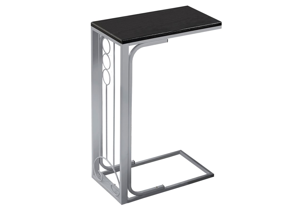 13.25" x 32" x 60" Black Silver Mdf Metal Bookshelf