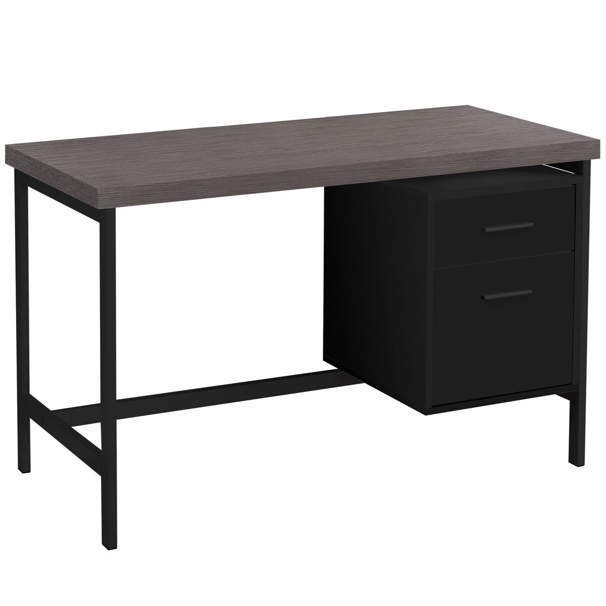 23.75" x 47.25" x 30.75" Black Grey Particle Board Hollow Core Metal Computer Desk