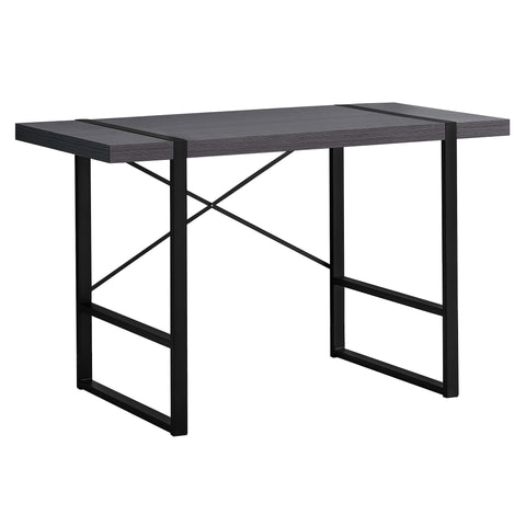 23.75" x 49" x 30" GreyBlack Metal Computer Desk