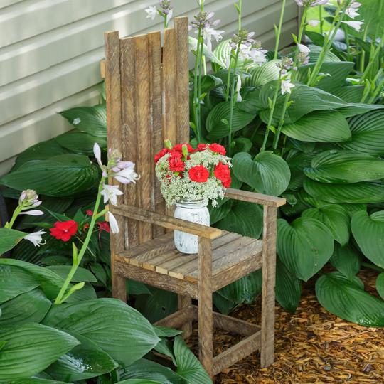 Primrose Reclaimed Wood Garden Chair Tobacco Wood Outdoor Accent