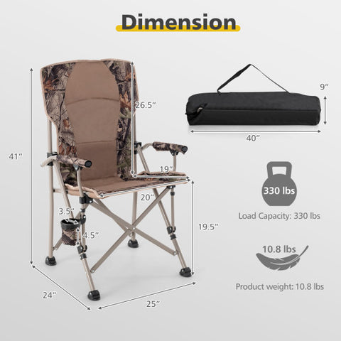 Portable Camping Chair with 400 LBS Metal Frame and Anti-Slip Feet