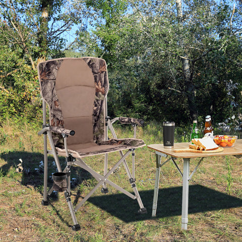 Portable Camping Chair with 400 LBS Metal Frame and Anti-Slip Feet