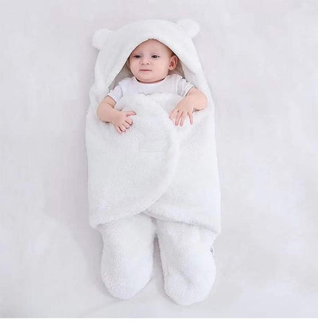 Baby Sleeping Bag Ultra-Soft Fluffy Fleece Newborn Cocoon Blanket Infant Boys Girls Clothes Sleeping Nursery Wrap Swaddle 3 6 M