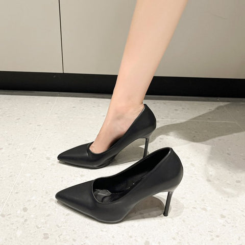 6 8 10 Cm High Heels Women Big Size Spring Autumn Solid Color Female Shoes Thin Heel Cusp Fashion Casual Pumps for Women