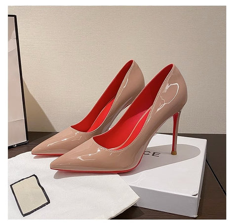 Red Bottom High Heels Very High Heel Women's Stiletto Black Elegant Sexy Dress Evening Pointed Toe Cheap Products Free Shipping