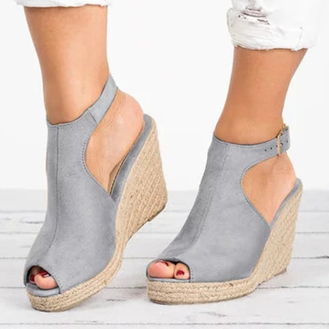 Heeled Sandals for Women Summer 2023 Espadrilles Women Sandals Comfort Buckle Strap Platform Shoes for Women New Sandalias Heels