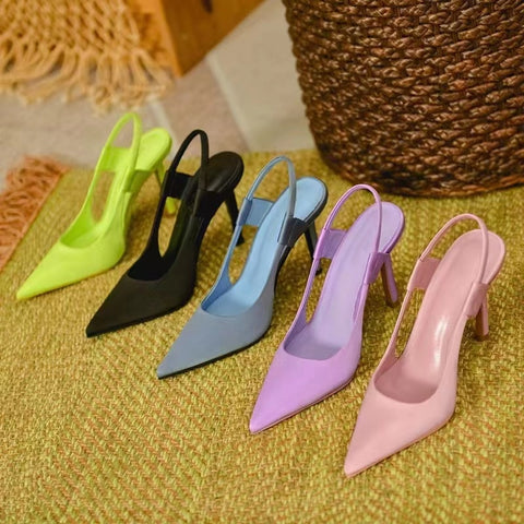 Summer Women's Shoes High Heels Sandals Elegant Luxury Trend Fashion Sexy Party Banquet Dress Pole Latin Dance Pink Yellow