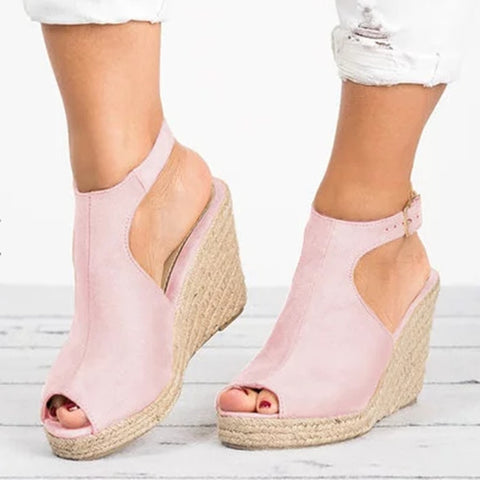 Heeled Sandals for Women Summer 2023 Espadrilles Women Sandals Comfort Buckle Strap Platform Shoes for Women New Sandalias Heels