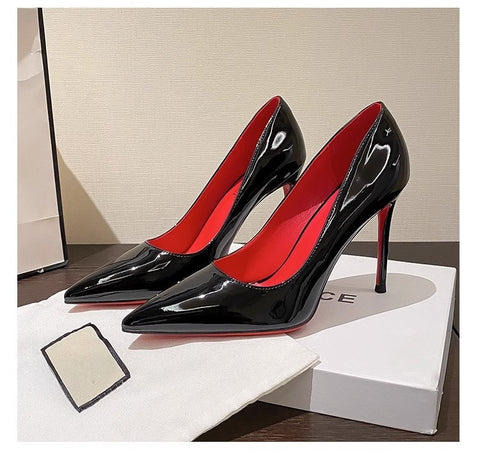 Red Bottom High Heels Very High Heel Women's Stiletto Black Elegant Sexy Dress Evening Pointed Toe Cheap Products Free Shipping