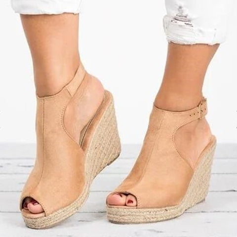 Heeled Sandals for Women Summer 2023 Espadrilles Women Sandals Comfort Buckle Strap Platform Shoes for Women New Sandalias Heels