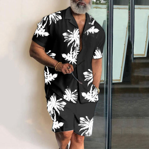 2022 Summer Hawaii Trend Print Sets Men Hawaii Shorts Shirt Clothing Set Casual Palm Tree Floral Shirt Beach Short Sleeve Suit