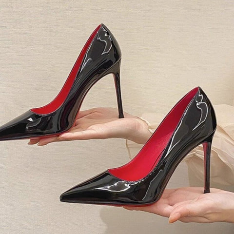 Red Bottom High Heels Very High Heel Women's Stiletto Black Elegant Sexy Dress Evening Pointed Toe Cheap Products Free Shipping